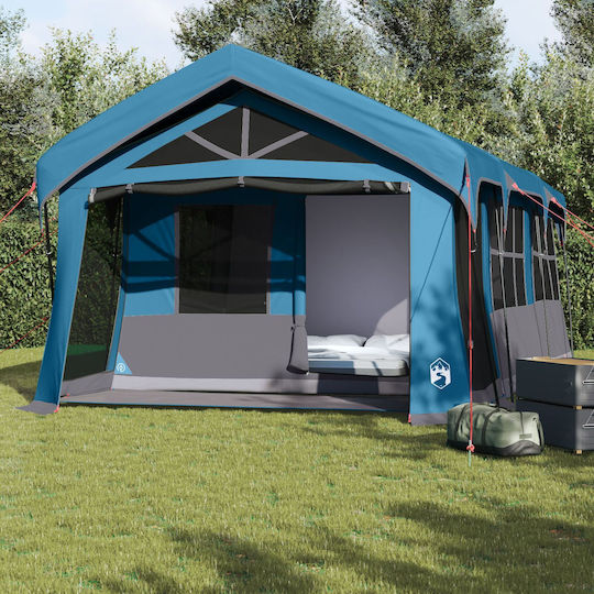 vidaXL Summer Camping Tent Blue For 10 People 620x322x240cm