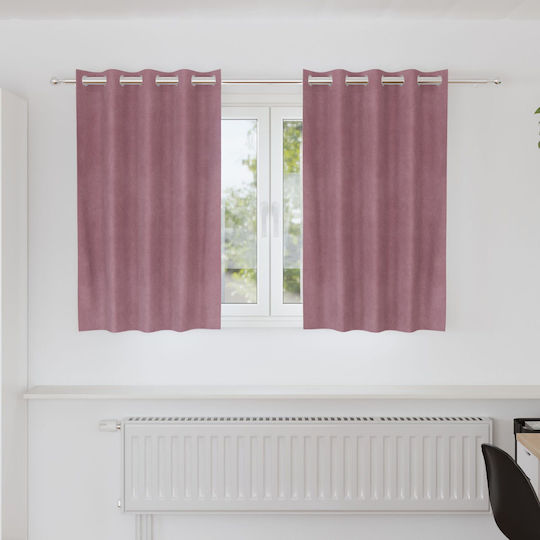 vidaXL Set of Pink Window Curtains with Grommets 140x140cm