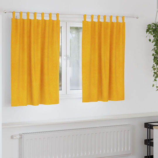 vidaXL Set Perdele Fereastră cu Bretele Galbene 140x140cm
