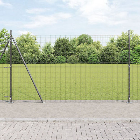 vidaXL Придържащ клипс за Ограда на Градина от Пластмаса 3.2x3.2x83.5бр 1бр Gray