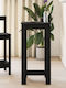 Table Bar Wooden Black Velvet-Black Metal 51x50x103.5cm