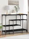 Console Table Wood & Metal Black Oak L100xW35xH75cm