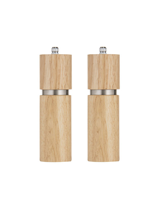 Ladelle Manual Set Spice Mills made of Wood in Beige Color 16.5cm 2pcs