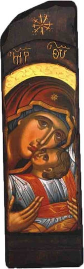 Icoană din lemn cu Fecioara Maria și Iisus Hristos N10 40x12cm