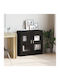 Bodenstehend Wohnzimmer Vitrine aus Spanplatte mit Glas Black 82.5x30.5x80cm