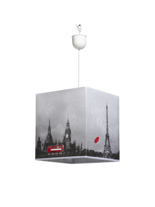 Gallis Paris Ceiling Light White with E27 Socket 30x30x32cm
