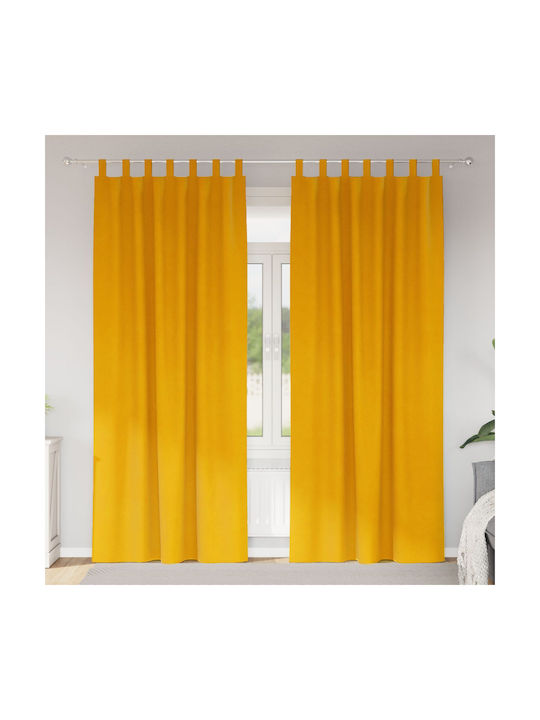 vidaXL vidaXL Window Curtains Set with Yellow Tab Top 140x225cm