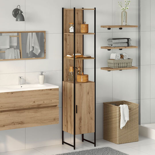 vidaXL Coloană pentru baie pentru pardoseală M33xB33xY185.5cm Stejar