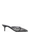 Leather Mules with High Heel in Black Color