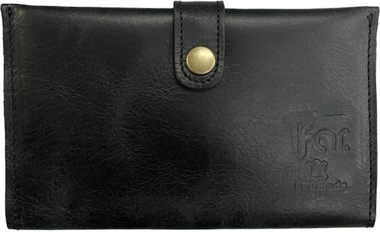 Tfar Tobacco Pouch With Snap Closure Leather Black