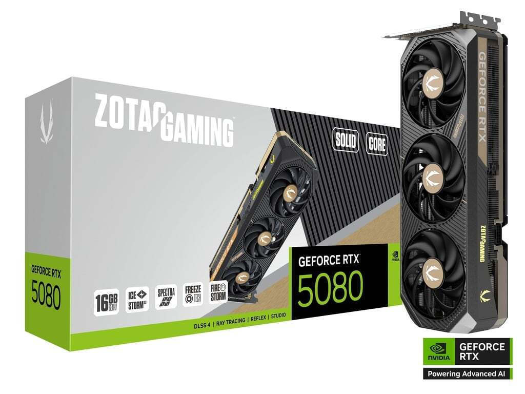 Zotac GeForce RTX 5080 16GB GDDR7 Solid Core Κάρτα Γραφικών