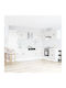 Lucca Комплект Кухненски Шкафове Висящи и Подови White Glossy 80x46.5x81.5бр