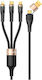 Awei LED / Braided USB to Type-C / Lightning Cable 2A Μαύρο 1.5m (CL-228)