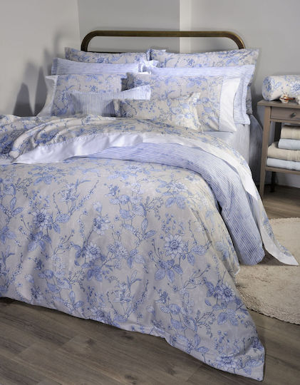 Down Town Home 850 Cotton Duvet Cover Set 250x260cm Double with 2 Pillowcases Blue