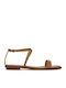 Lena Leather Flat Sandals Δερμάτινα Γυναικεία Σανδάλια Ταμπά
