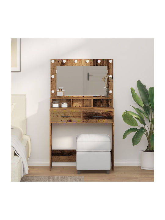 Wooden Makeup Dressing Table Old Wood with Mirr...