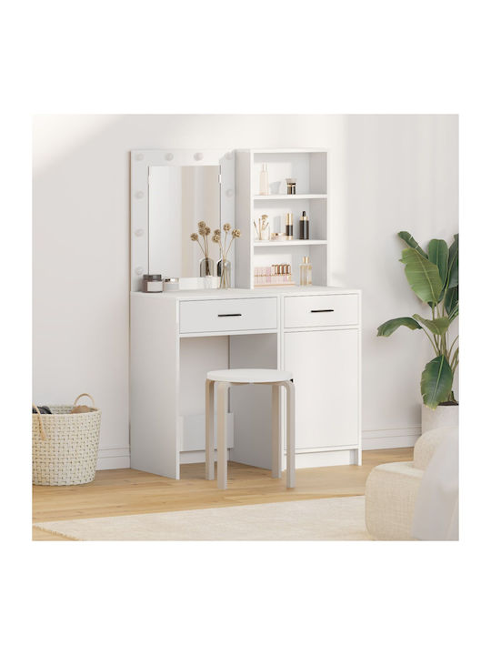 Schminktisch Hölzern White mit Spiegel 50x41x135cm