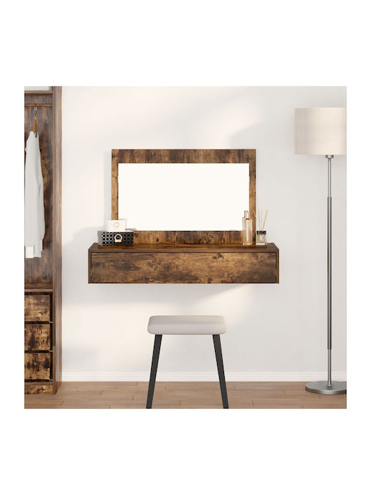 Wooden Makeup Dressing Table Smoked Oak with Mi...