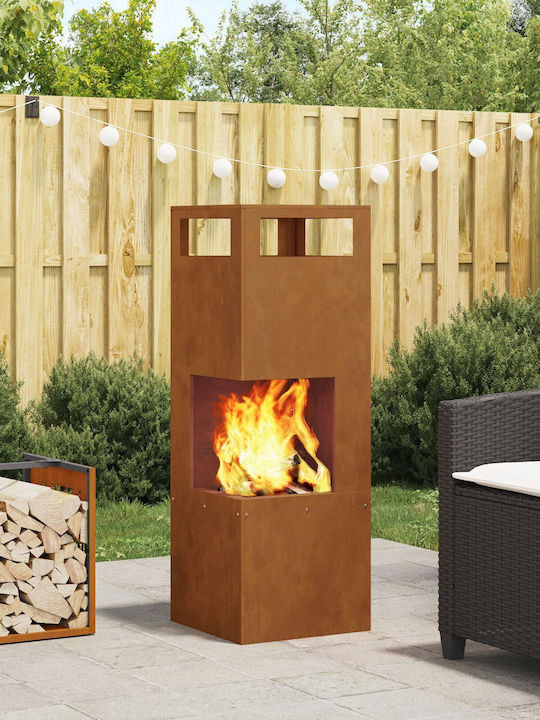 vidaXL Focar Interior din metal Maro 35x35x100cm