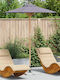 Circular Wooden Grey Garden & Terrace Parasol Φ1.8xHeight 2.31m