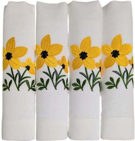Nakas Concept Șervețel Set 4buc White|Yellow 50x50cm
