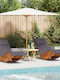 Deckchair Double Wooden with Cushion Gray 60x154x74cm.