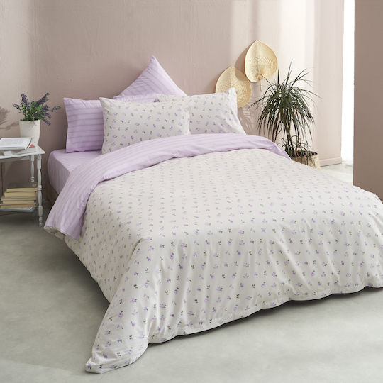 Charalambidis Textiles Sheet Double 200x260cm. Spring Lilac