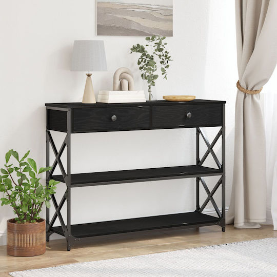 Конзолна маса от Дърво & Метал Black Oak Д100xШ28xВ75cm