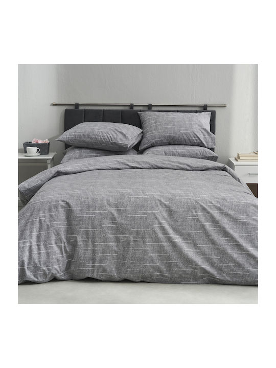 Charalambidis Textiles Duvet Cover Single 160x240 Dots Grey