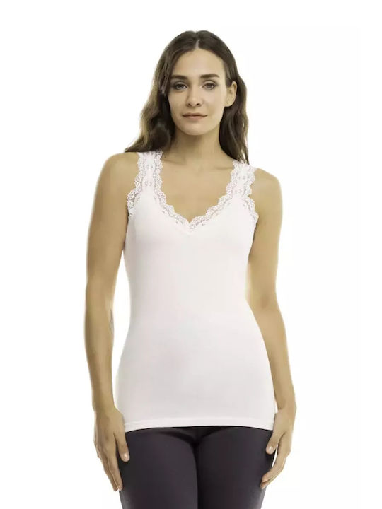 Women's T-Shirt with Spaghetti Strap White