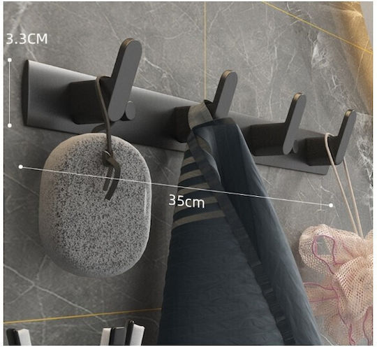 Livit Metallische Wandhalterung 4 Haken 35cm