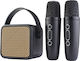 Kisonli Karaoke Lautsprecher mit Kabellosen Mikrofonen und Lichteffekten G23 GB-22298 Schwarz