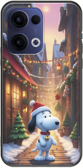 Weihnachts-Cartoons Snoopy Oppo Reno 13 5g Schwarzes TPU Schwarzes Silikon
