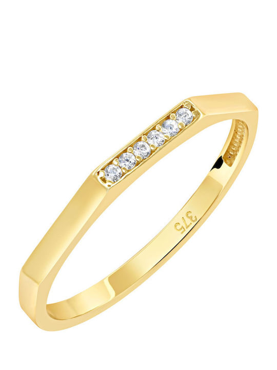 Ring with Zircon made of White gold 9K