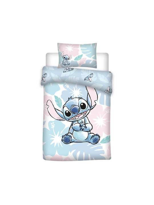 Disney Lilo And Stitch Pastel Σετ Παιδική Παπλωματοθήκη Μονή με Μαξιλαροθήκη Βαμβακερή Pastel 100x140εκ.