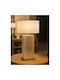 InTheBox Glas Tischlampe mit Weiß Schirm und Transparent Basis