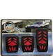 Raistar Car Pedal Set Non Slip Universal Red 3pcs