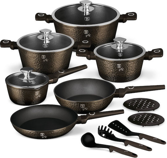 Berlinger Haus Primal Gloss Collection Aluminum Cookware Set Primal Gloss With Non-Stick Coating 6 Pieces