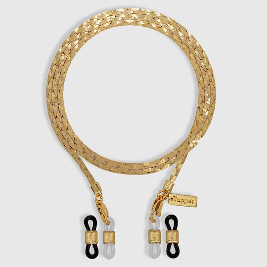 Tapper Eyeglass Chain Necklace Flat Boa Gold 18k Gold 1903
