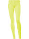 Women's Fabric Trousers Push-up Skinny Fit Yellow