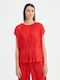 Damen Bluse Ärmellos Red