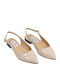 Anatomic Leather Pointy Slingback Ballerinas Beige