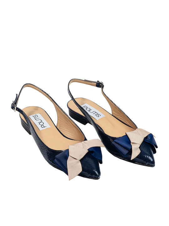 Anatomic Leather Pointy Slingback Ballerinas Blue