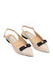 Anatomic Leather Pointy Slingback Ballerinas Beige