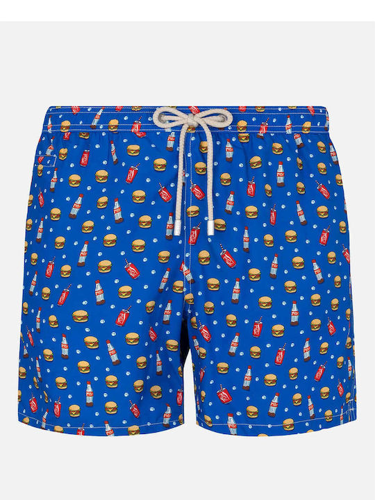 MC2 Men's Swimwear Shorts Blue with Patterns