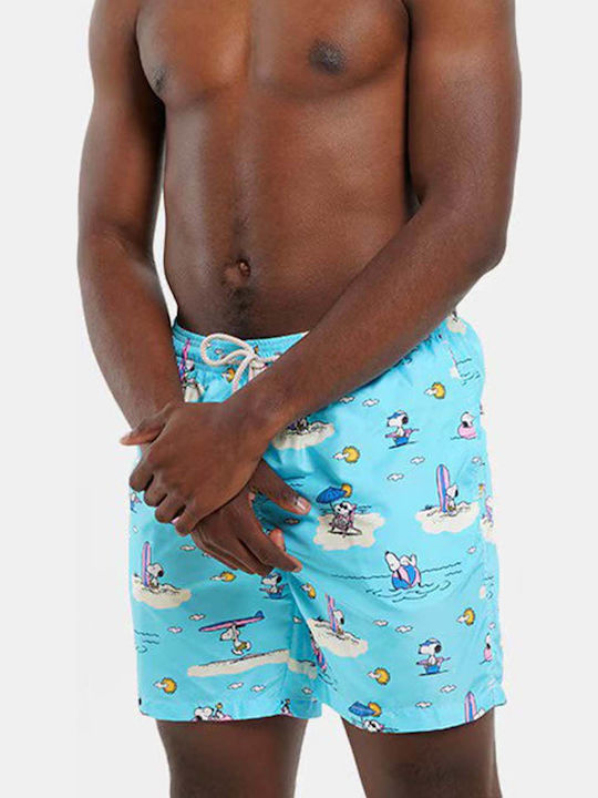 Lightingsnoopy Island Chill Men's Swimwear Shorts Blue with Patterns