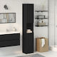 vidaXL Floor Bathroom Column Cabinet L32xD34xH188.5cm Black