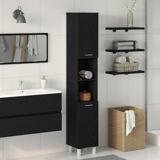 vidaXL Dulap Coloană Pentru Baie Pe Pardoseală M30xL30xÎ179cm Stejar