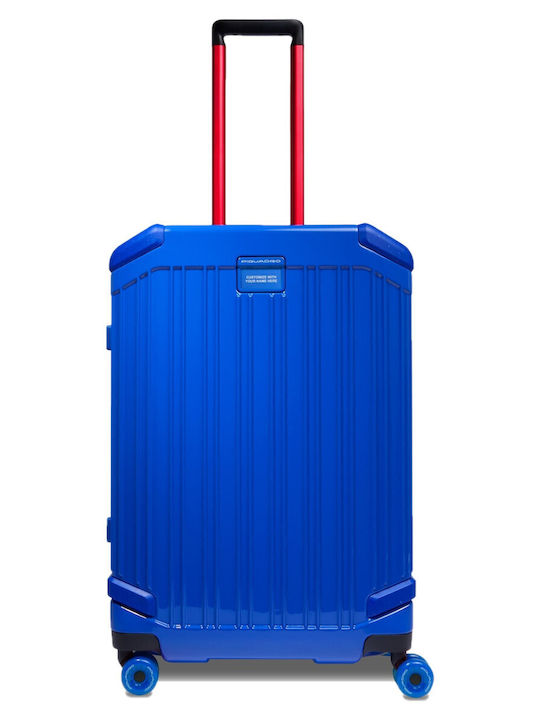 Piquadro Μεσαία Βαλίτσα Ταξιδίου Σκληρή Pop Blue με 4 Ρόδες Ύψους 69εκ.