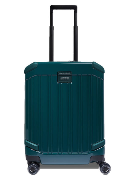Piquadro Travel Cabin Suitcase Pop Green with 4 Wheels Height 55cm